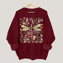 Dragonfly Floral Cottagecore Botanical Retro Sweatshirt