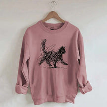Abstract Scribble Cat Sweatshirt