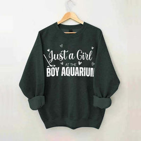 Just a Girl at the Boy Aquarium Hockey Sweatshirt