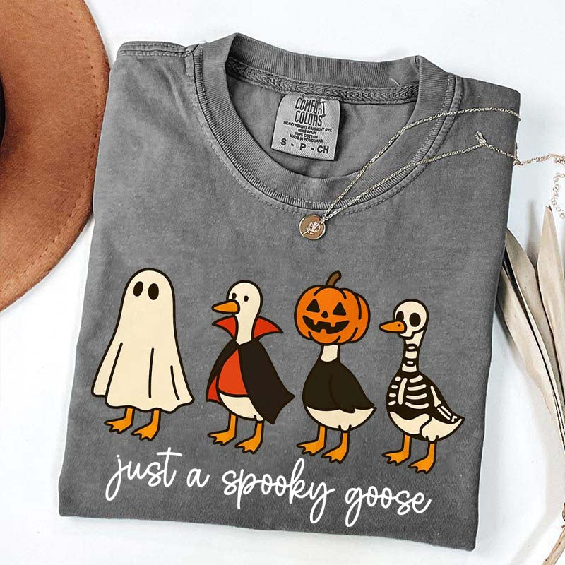 Cute Just a Spooky Goose Halloween T-Shirt