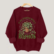 Cute Indoor Plant Pothos Sweatshirt