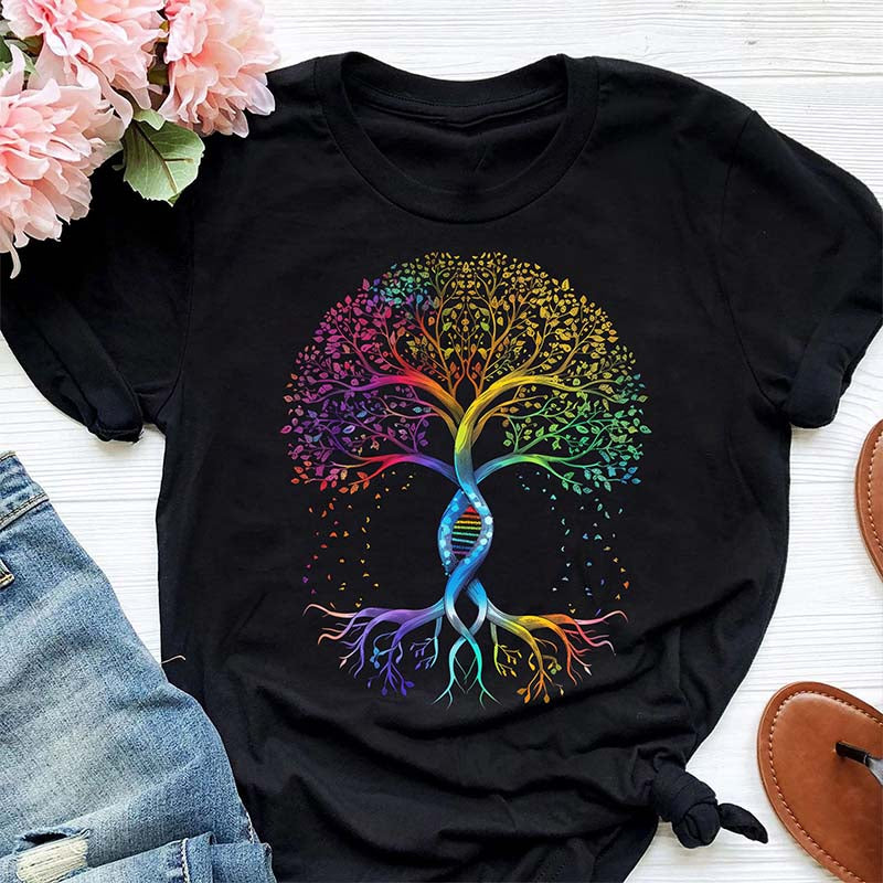 Pride Tree of Life Rainbow DNA T-Shirt