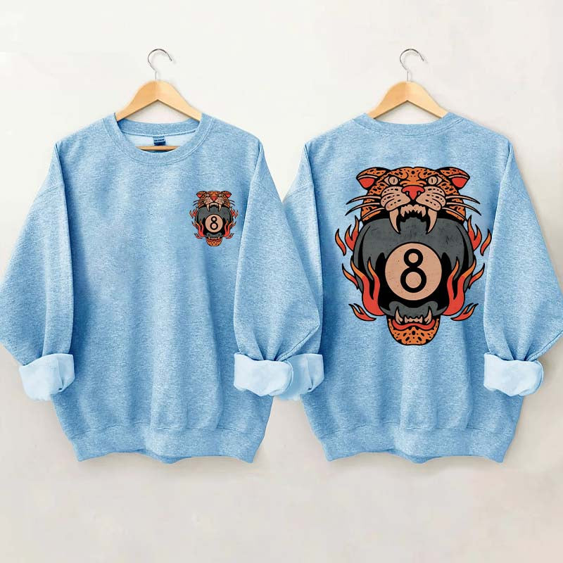 Lucky Leopard Traditional Tattoo T 8 Ball Sweatshirt
