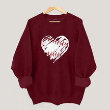 Baseball Heart Graphic Sweatshirt