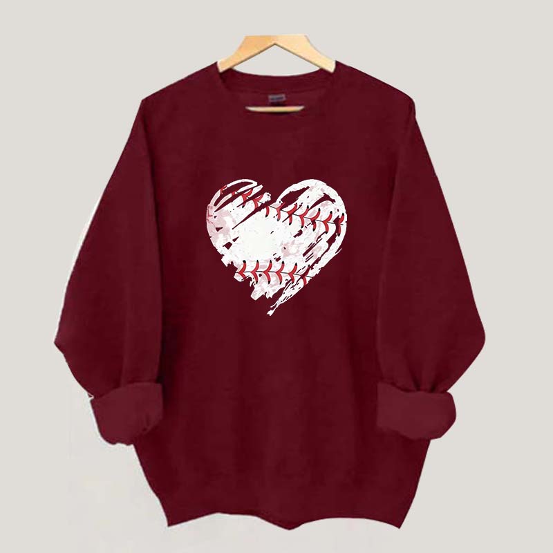 Baseball Heart Graphic Sweatshirt