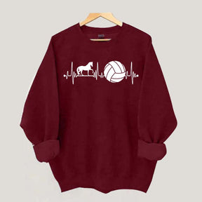 Funny Horse Volleyball Heartbeat Sweatshirt