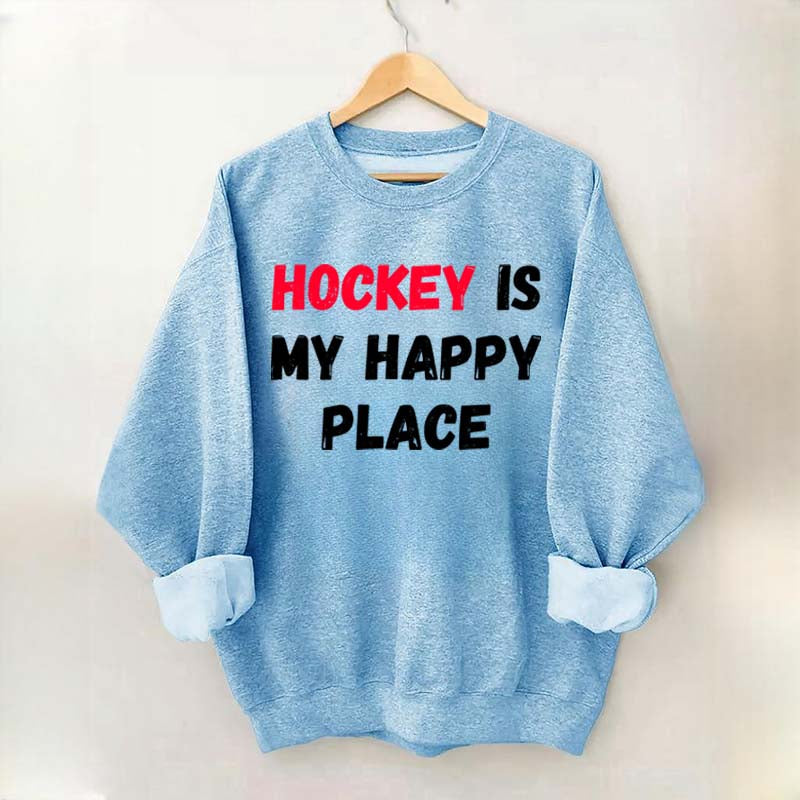 Hockey Is My Happy Place Sweatshirt