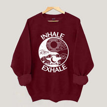 Inhale Exhale Yin And Yang Sweatshirt