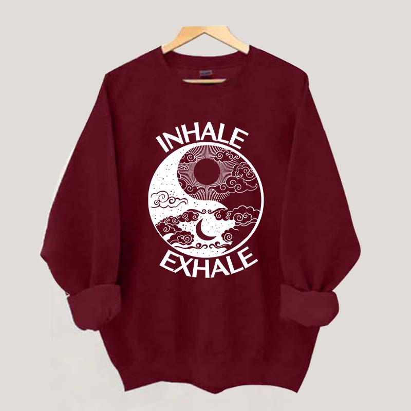 Inhale Exhale Yin And Yang Sweatshirt