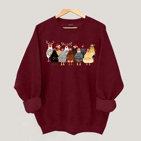 Funny Christmas Holiday Chickens Sweatshirt