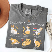 Funny Teacher Cat Book T-Shirt