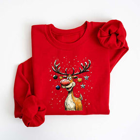 Christmas Reindeer Festive Holiday Funny Deer Sweatshirt