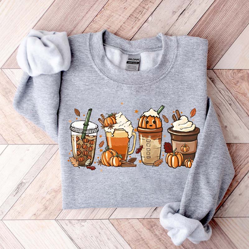 Cute Pumpkin Spice Fall Coffee Sweatshirt