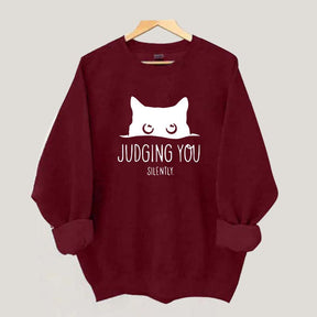 Judging You Silently Black Cat Sweatshirt