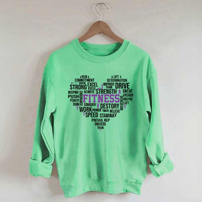Fitness Word Art Sweatshirt