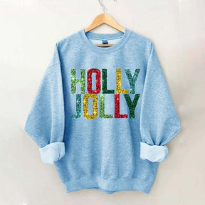 Printed Holly Jolly Sweatshirt