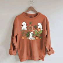 Cute Crazy Plant Lady Ghost Sweatshirt