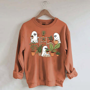 Cute Crazy Plant Lady Ghost Sweatshirt