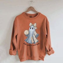 Retro Patchwork Ghost Volleyball Sweatshirt