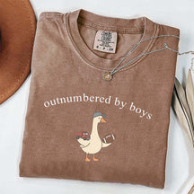 Outnumbered by Sons Mom Goose T-Shirt