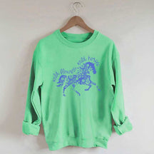 Wild Horses Graphic Vintage Western Country Sweatshirt