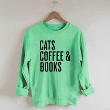 Cats Coffee And Books Sweatshirt