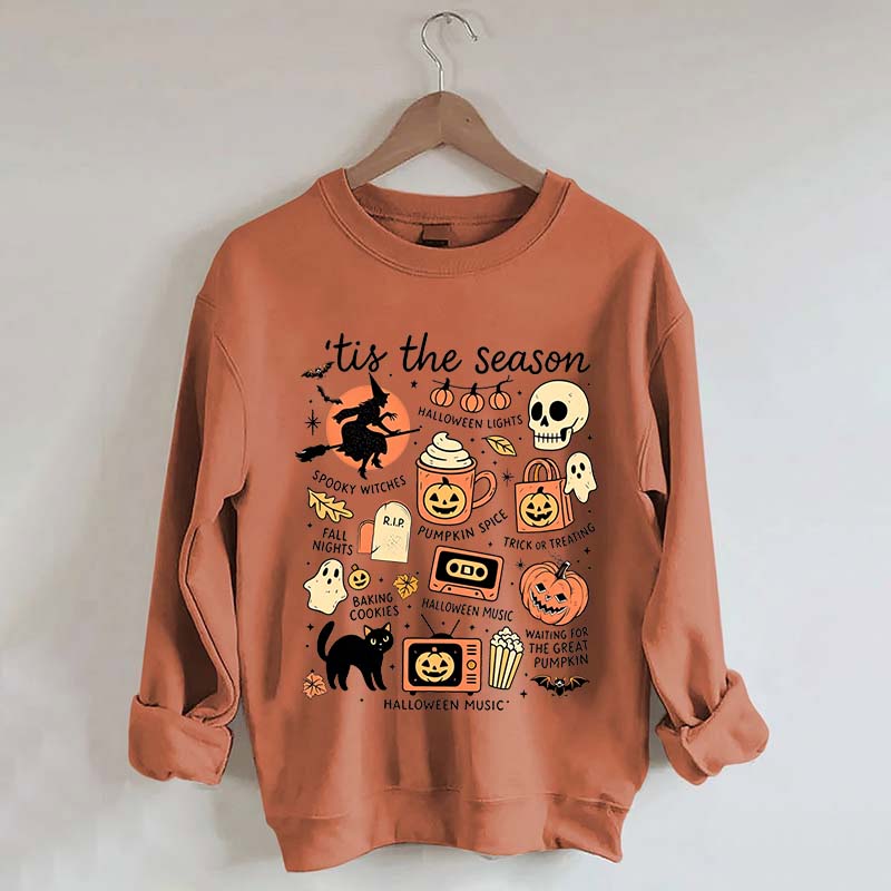 Vintage Women's Pumpkin Witch Graphic Sweatshirt