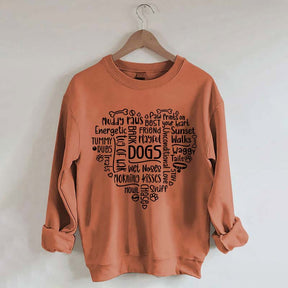 Dog Mom Words in Heart Sweatshirt