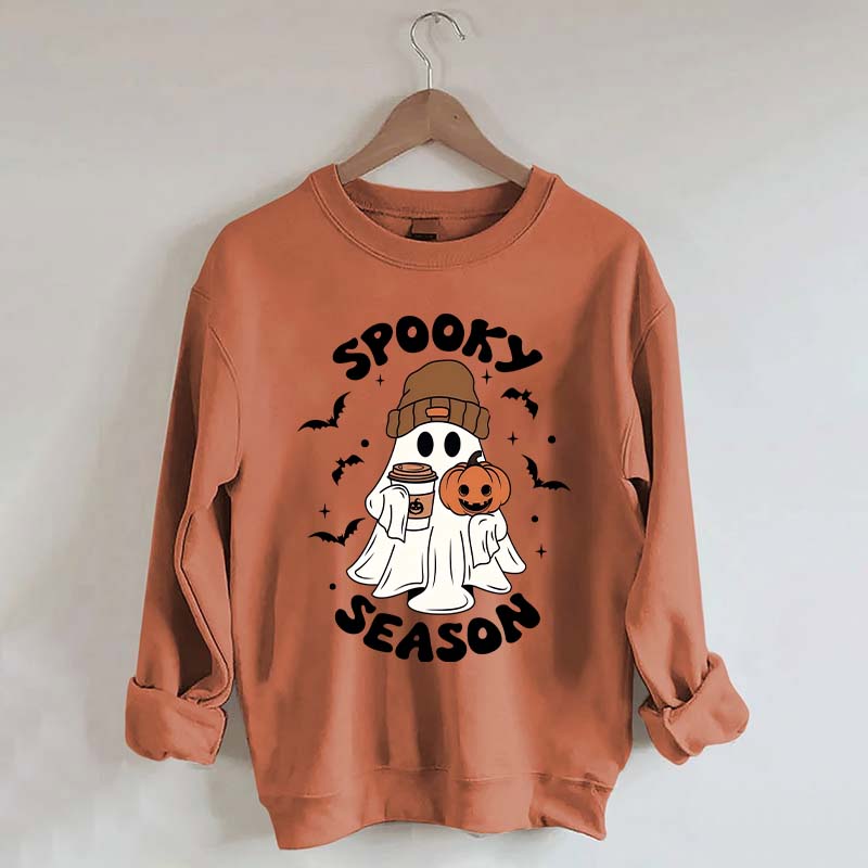 Halloween Ghost Spooky Season Coffee Sweatshirt