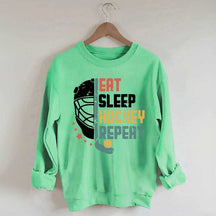 Eat Sleep Hcokey Repeat Team Sweatshirt