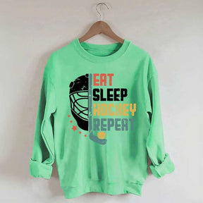 Eat Sleep Hcokey Repeat Team Sweatshirt