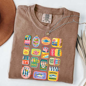 Vintage Sardine Can Mediterranean Food T-Shirt
