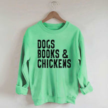 Trendy Dogs Books & Chickens Sweatshirt