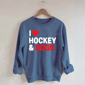 I Love Hockey & Dogs Sweatshirt