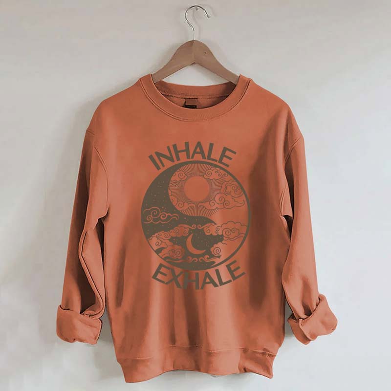 Inhale Exhale Yin And Yang Sweatshirt