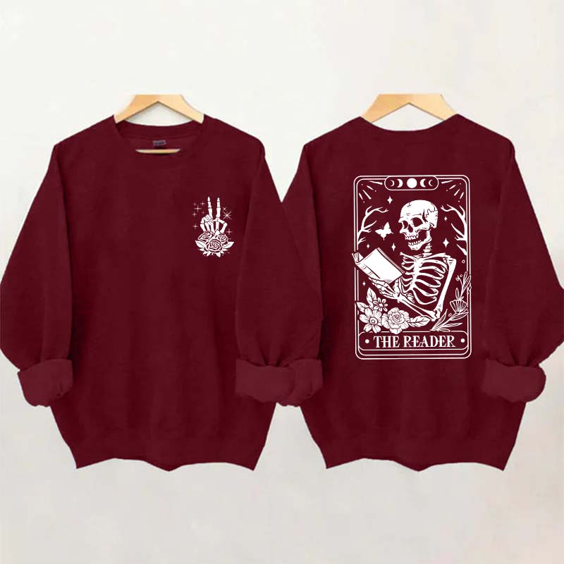 The Reader Tarot Card Front And Back Printing Sweatshirt
