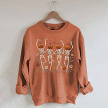 Wildflower Skeleton Preppy Halloween Sweatshirt