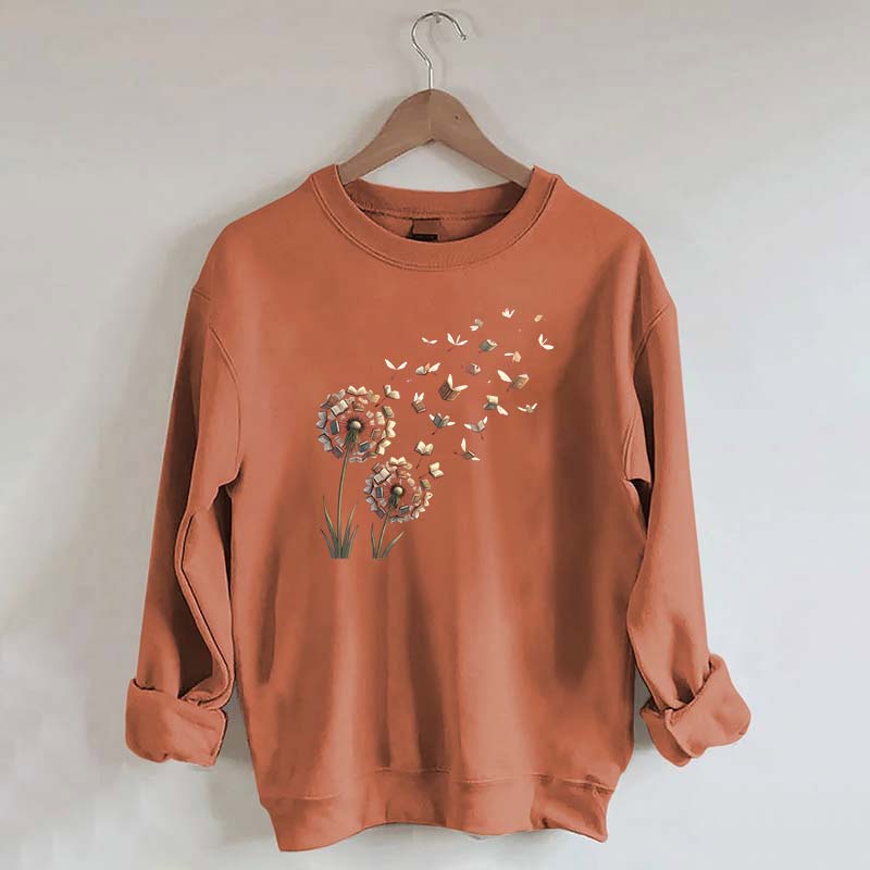 Bookish Women Funny Dandelion Books Sweatshirt