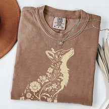 Retro Floral Fox Woodland Animal T-Shirt