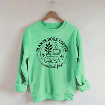 Plants Dogs Coffee Sweatshirt