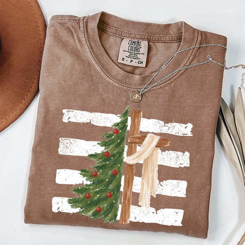 Christmas Tree Cross Faith T-Shirt
