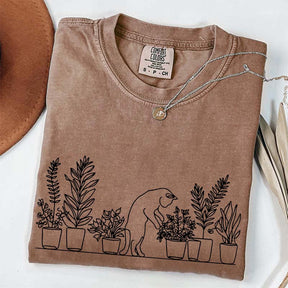 Cats and Plants Line T-Shirt