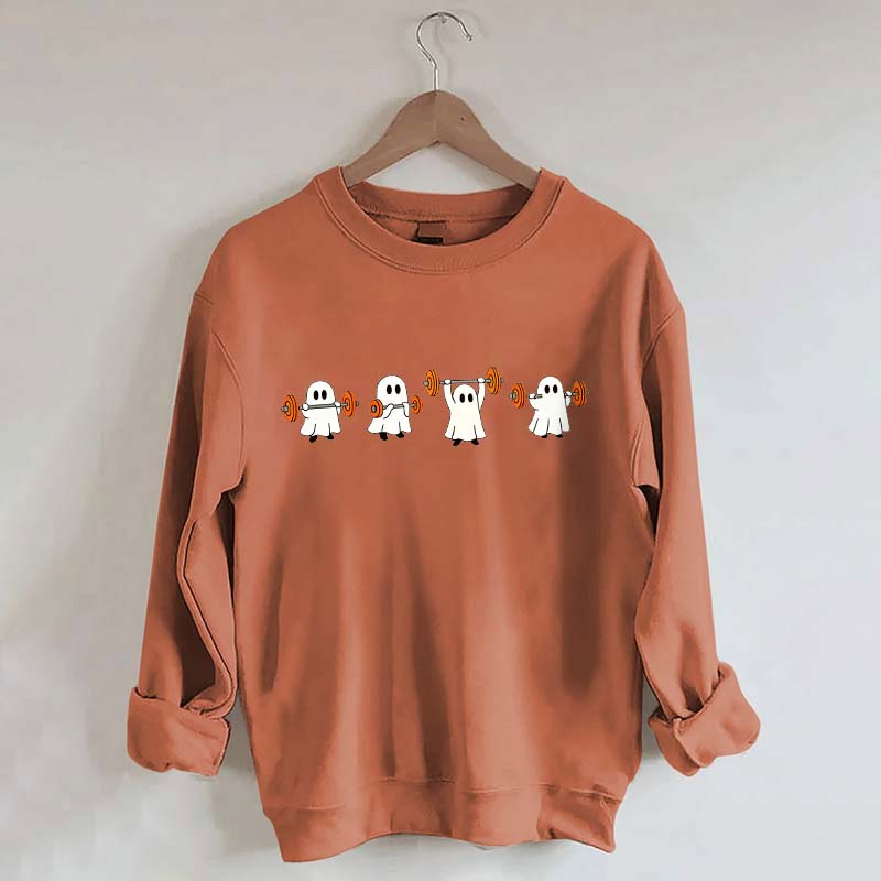 Weight Lifting Ghosts Halloween Sweatshirt