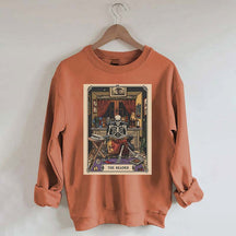 The Reader Tarot Card Skeleton Reading Sweatshirt