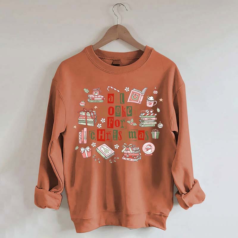 All Booked For Christmas Library Sweatshirt