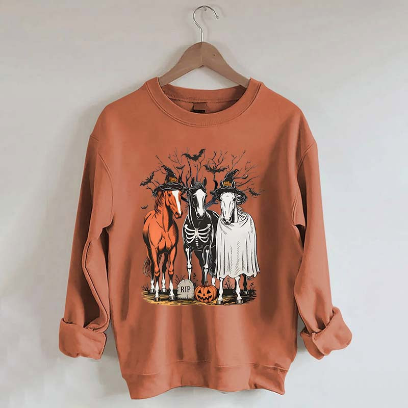 Retro Horse Halloween Sweatshirt