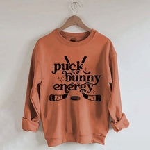 Puck Bunny Energy Retro Hockey Sweatshirt