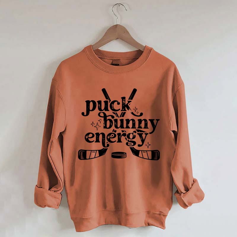 Puck Bunny Energy Retro Hockey Sweatshirt