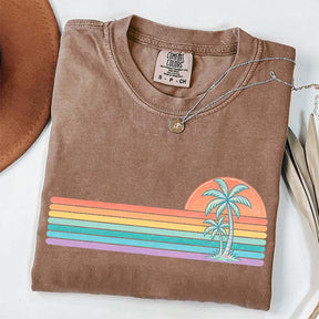 Retro Sun Summer Stripes T-Shirt