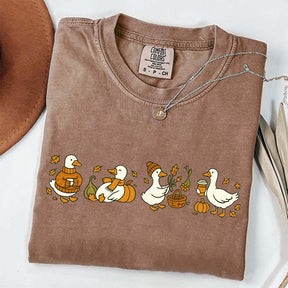Fall Goose Vibes Autumn Coffee Pumpkin T-Shirt